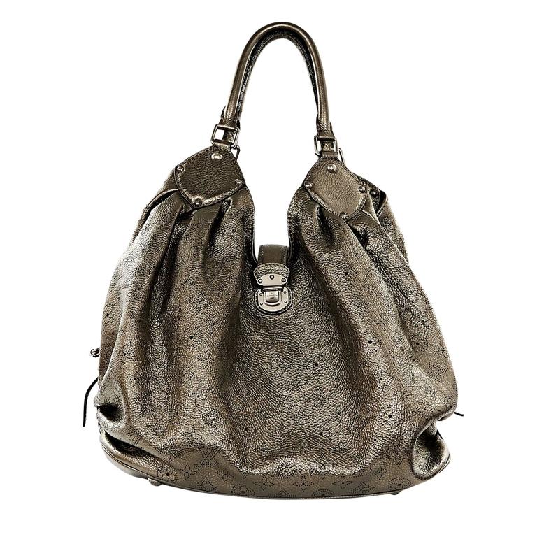 Bronze Leather Louis Vuitton Mahina XL Hobo Bag at 1stdibs