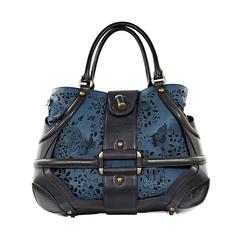 Black & Blue Alexander McQueen Leather Tote Bag