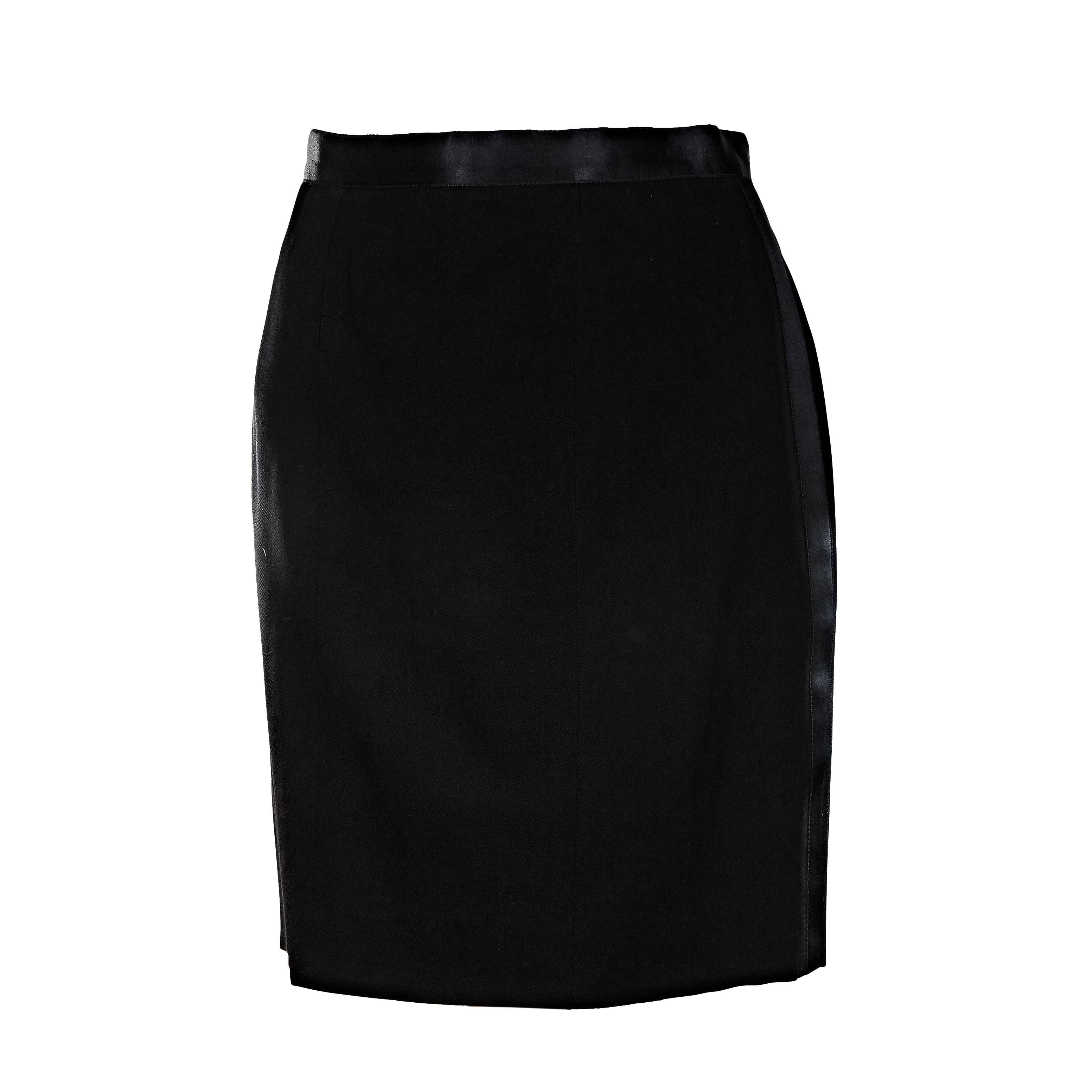 Black Chanel Tuxedo Skirt