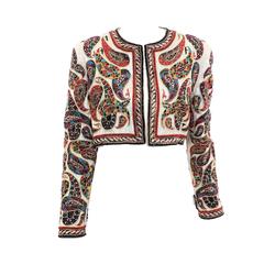 One Of A kind Bill Blass Beaded "Birds Of Paradise" bolero Jacket