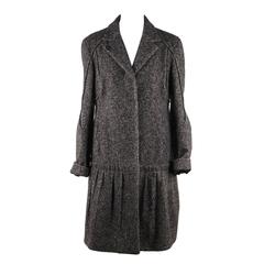 PRADA Italian Gray Wool & Cahsmere COAT w/ DRAPING Size 42 IT 4