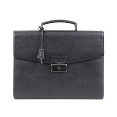 PRADA Italian Black SAFFIANO Leather BRIEFCASE Handbag WORK BAG 2VB006 5