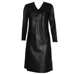 Collector's Rare Gucci by Tom Ford SS 2000 Crinkled Black Leather Dress Gown 11