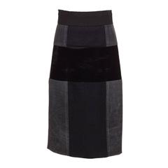 Calvin Klein Skirt with leather and PVC color blocked details, Sz. M
