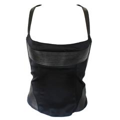 Amazing Black Jitrois Leather Stretch Bustier Top