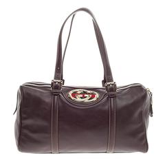 Used Gucci Britt Boston Duffle Leather Large