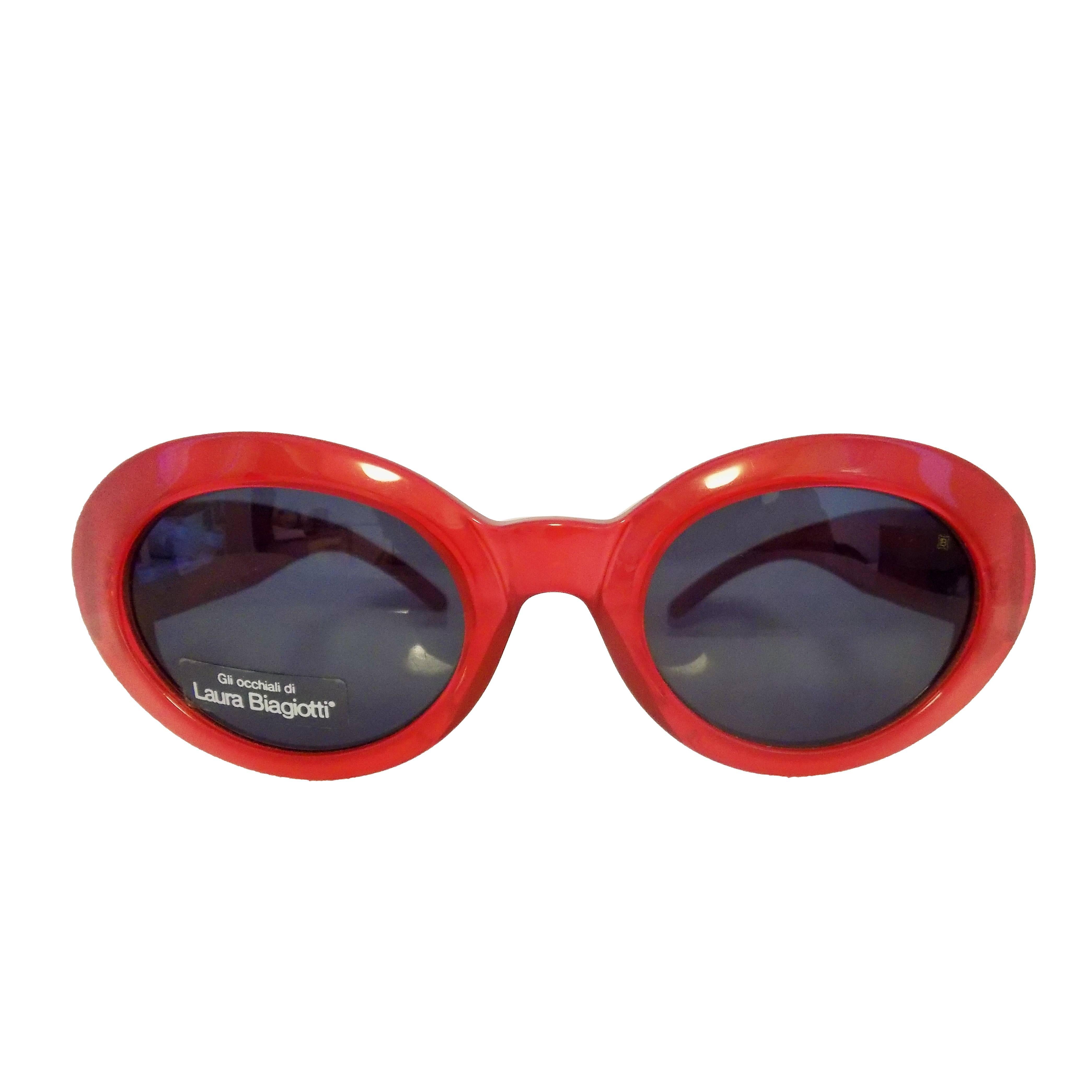 1980s Laura Biagiotti red sunglasses