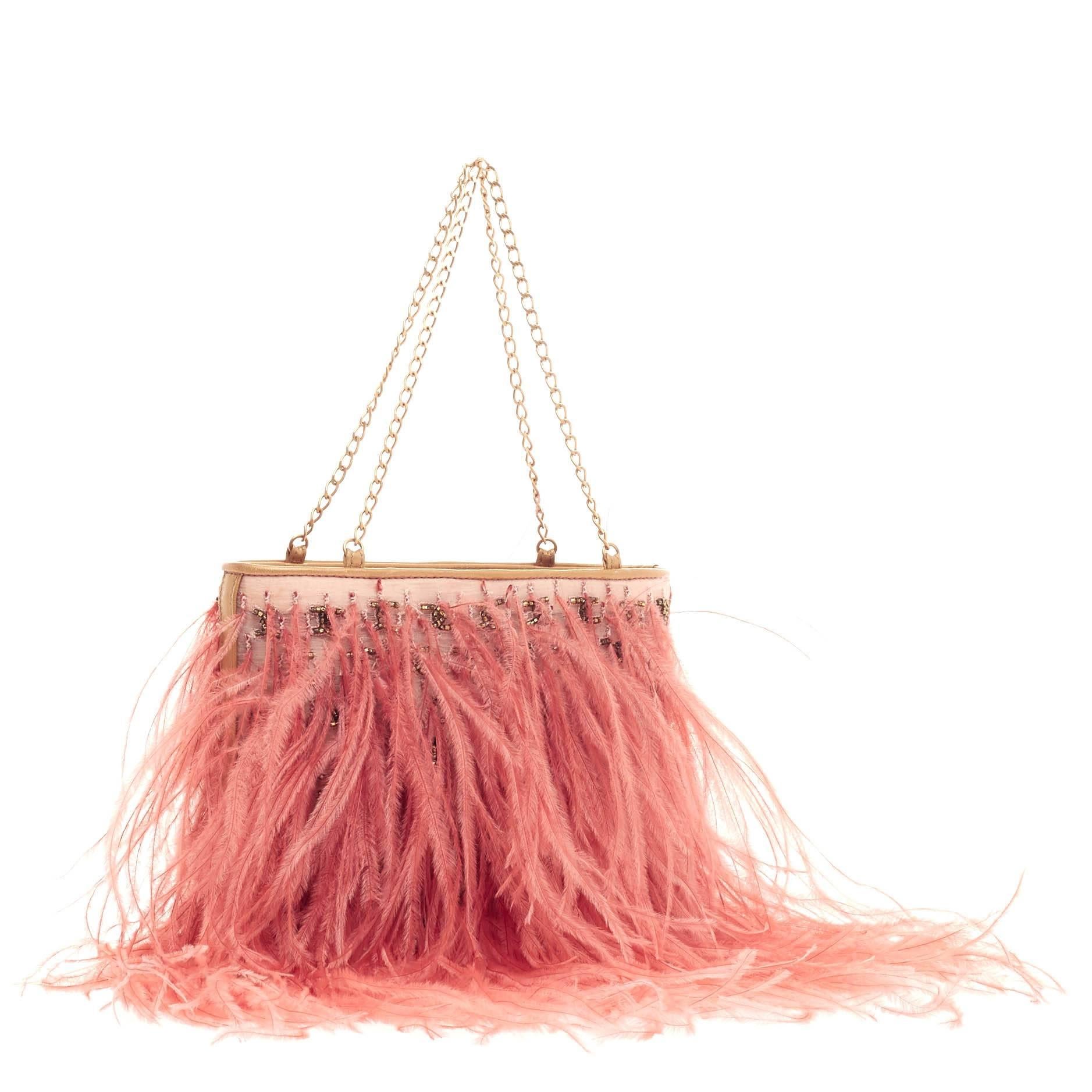 ostrich feather clutch