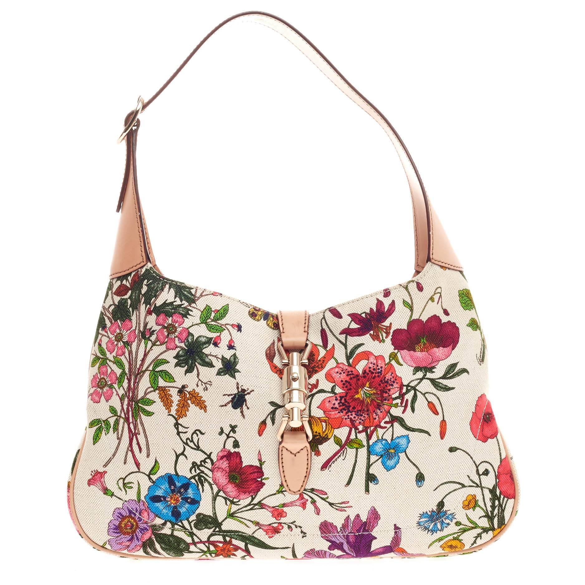 Gucci Jackie O Flora Canvas Small