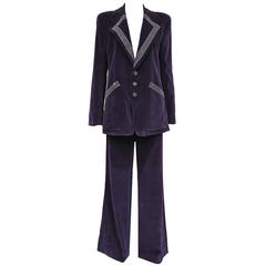 Mr Freedom mens dark purple velvet pant suit, c. 1969