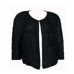 Chanel Black Lesage Lace Bolero A-Line Cream Contrast Lining Size 44 4