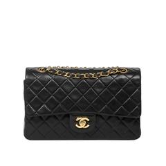 Vintage Classic Double Flap 26cm Black Leather