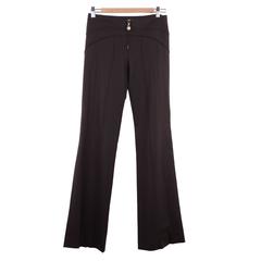 VERSACE Brown Stretch Wool TROUSERS Pants MEDUSA 2005 Fall Collection Sz 40 IT