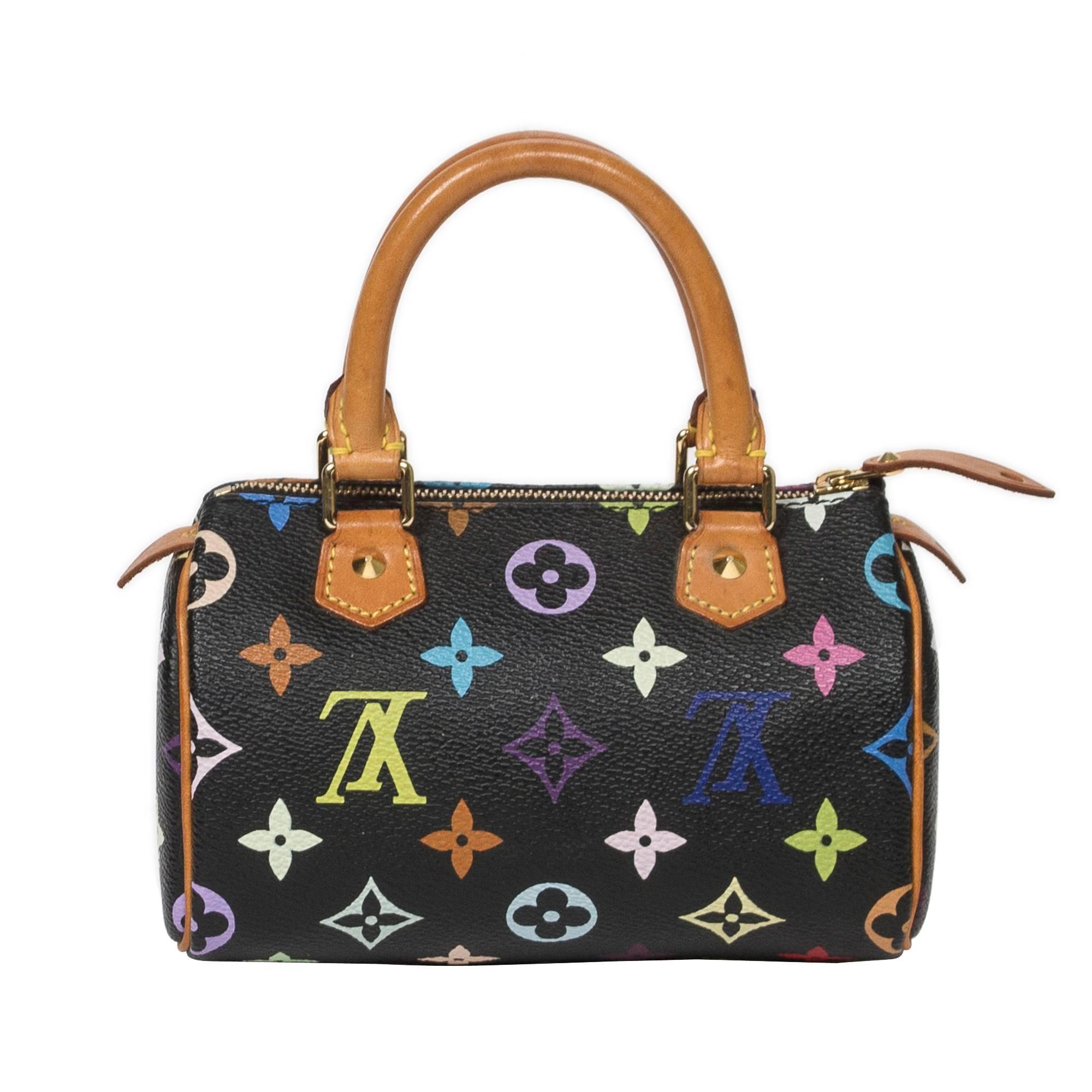 Mini Speedy Black Multicolor Monogram