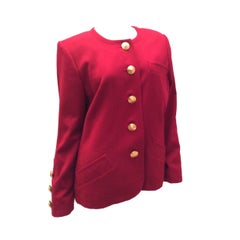 Yves Saint Laurent Red Blazer - Fab Buttons - 1980's
