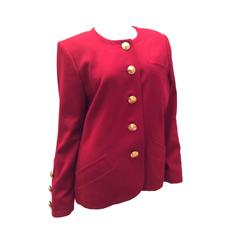 Yves Saint Laurent Red Blazer - Fab Buttons - 1980's 6