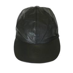 Prada Logo Calfskin Baseball Cap