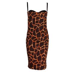 Rare Dolce & Gabbana Giraffe Animal Print Corset Dress