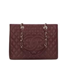 Chanel Burgundy Caviar Grand Shopping (gst) Tote Bag 