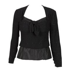 Haute Couture Winter 1988-1989 Black Christian Dior Sequined Top 3