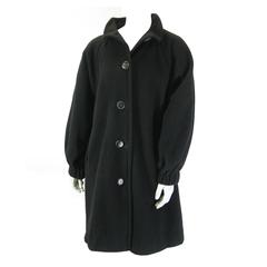 Yves Saint Laurent RIve Gauche Oversize Black Swing Coat