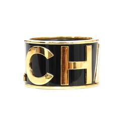 Chanel Gold & Black Logo Bangle 
