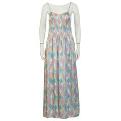 1980's Mary McFadden Pastel Pleated Dress 6