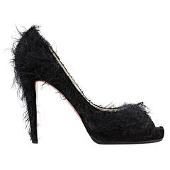 Black Christian Louboutin Textured Pumps