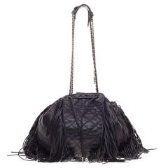 Chanel Paris-Dallas Drawstring Fringe Shoulder Bag Quilted Leather