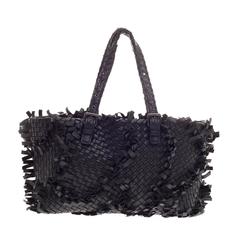 Bottega Veneta Lido Patchwork Tote Fringe Intrecciato Nappa Large