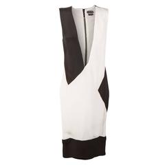 Tom Ford Spring 2013 Black and White Evening Dress with Sheer panel 11