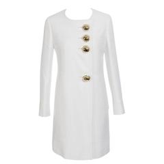 Beautiful Versace Ivory Coat with XL Buttons 9