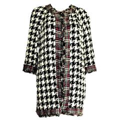 Gorgeous Reversible CHANEL Fantasy Fringe Tweed Houndstooth & Plaid Coat