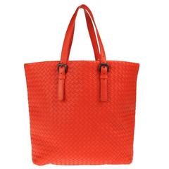 Huge Xtra-Large Orange Bottega Veneta Intrecciato Nappa Tote Bag & Mirror 2