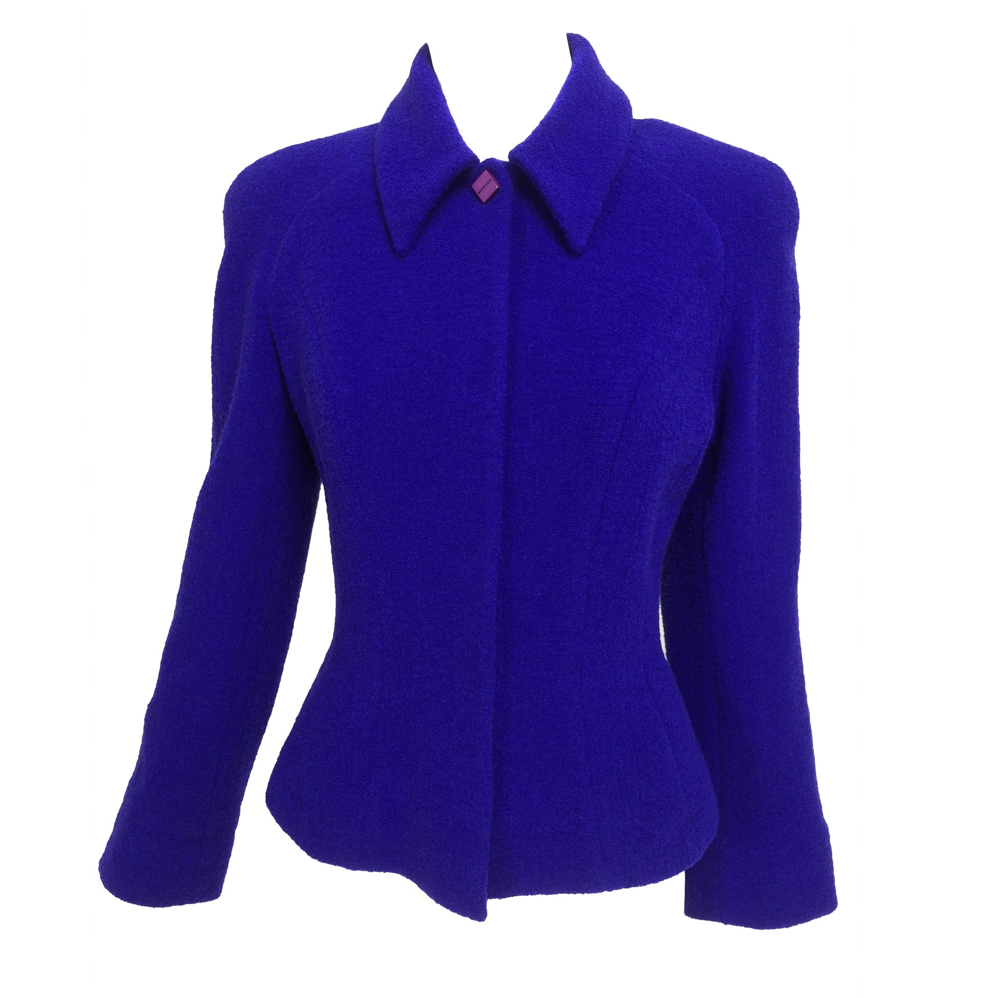 Thierry Mugler purple boucle fitted 