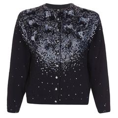 1950s Black Sequined Cardigan