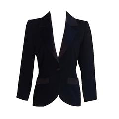 Vintage Yves Saint Laurent YSL Black 'Le Smoking' Redux Tuxedo Jacket Blazer  