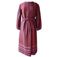 Yves Saint Laurent Rive Gauche vintage peasant 100% Wool red dress size