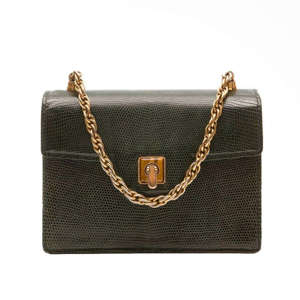 Gucci Vintage Lizard Skin Handbag at 1stDibs | lizard handbag, lizard ...