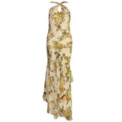 Amazing Christian Dior Floral Silk Evening Gown with Matching Stola /Shawl 12