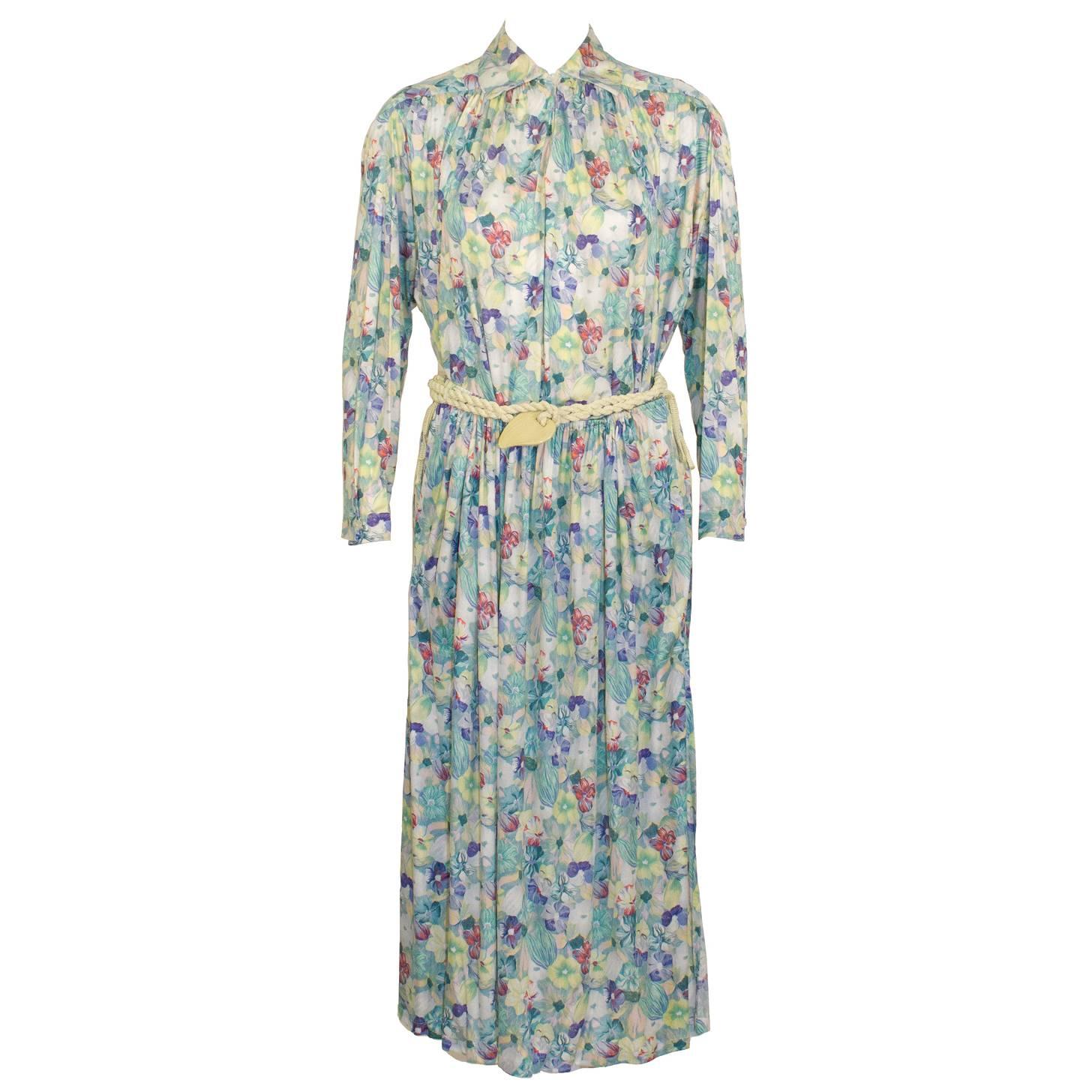 1970's Missoni Floral Ensemble with Rope Belt 