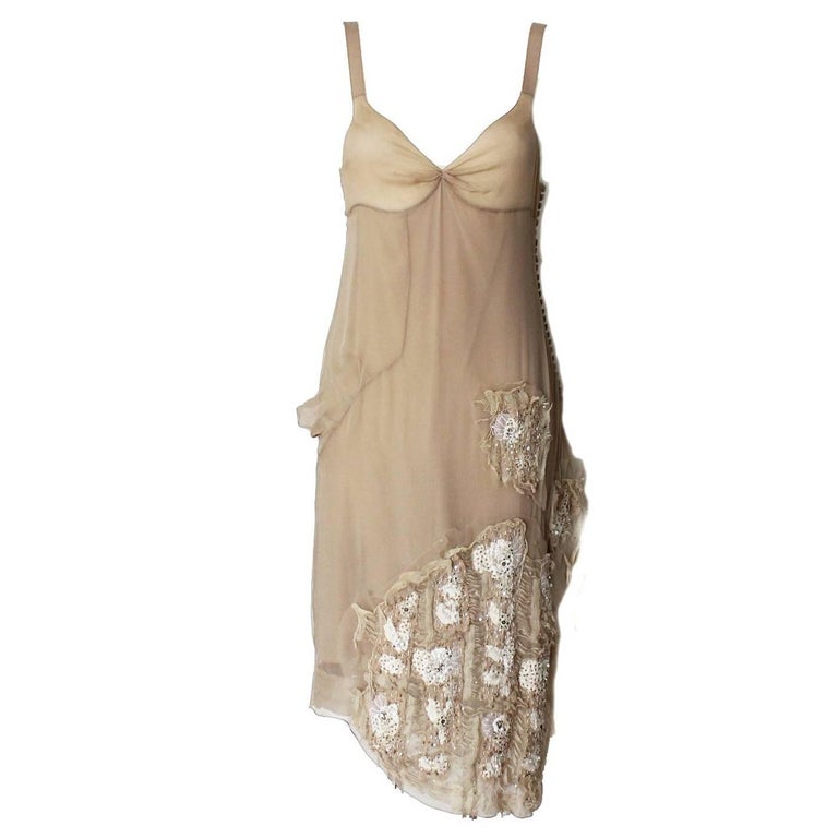 Gorgeous Christian Dior Fairytale Powder Nude Silk Dress as Haute ...
