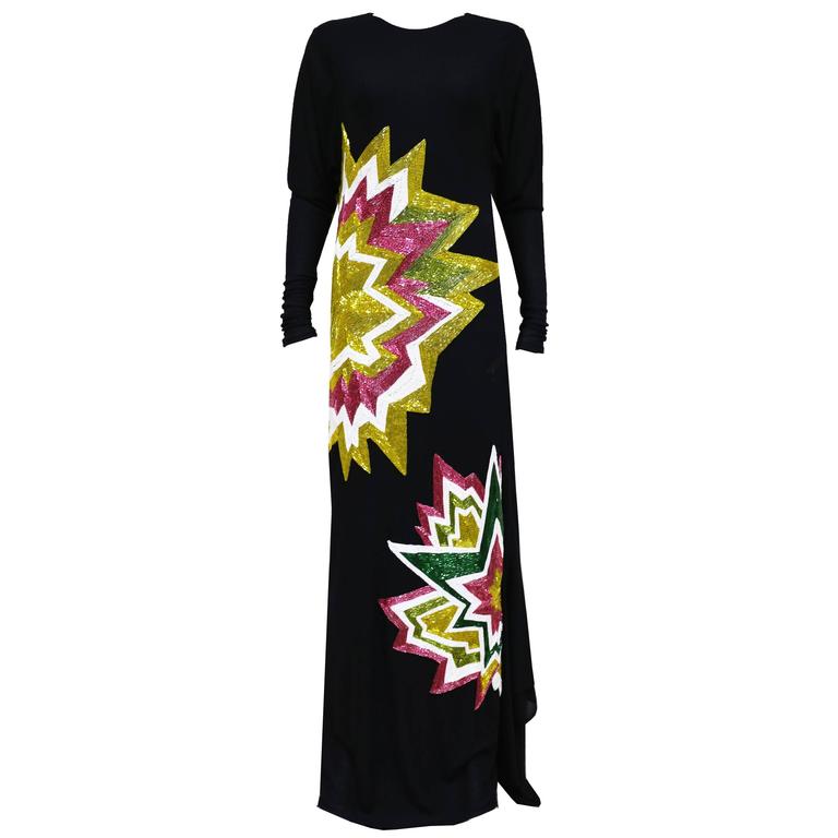 Tom Ford Embellished Pop Art Inspired Black Evening Dress, C. 2013 For ...