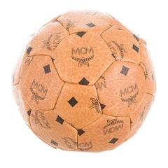 MCM Rare Limited Edition FIFA World Cup Brown Cognac Leather Logo Soccer Ball 