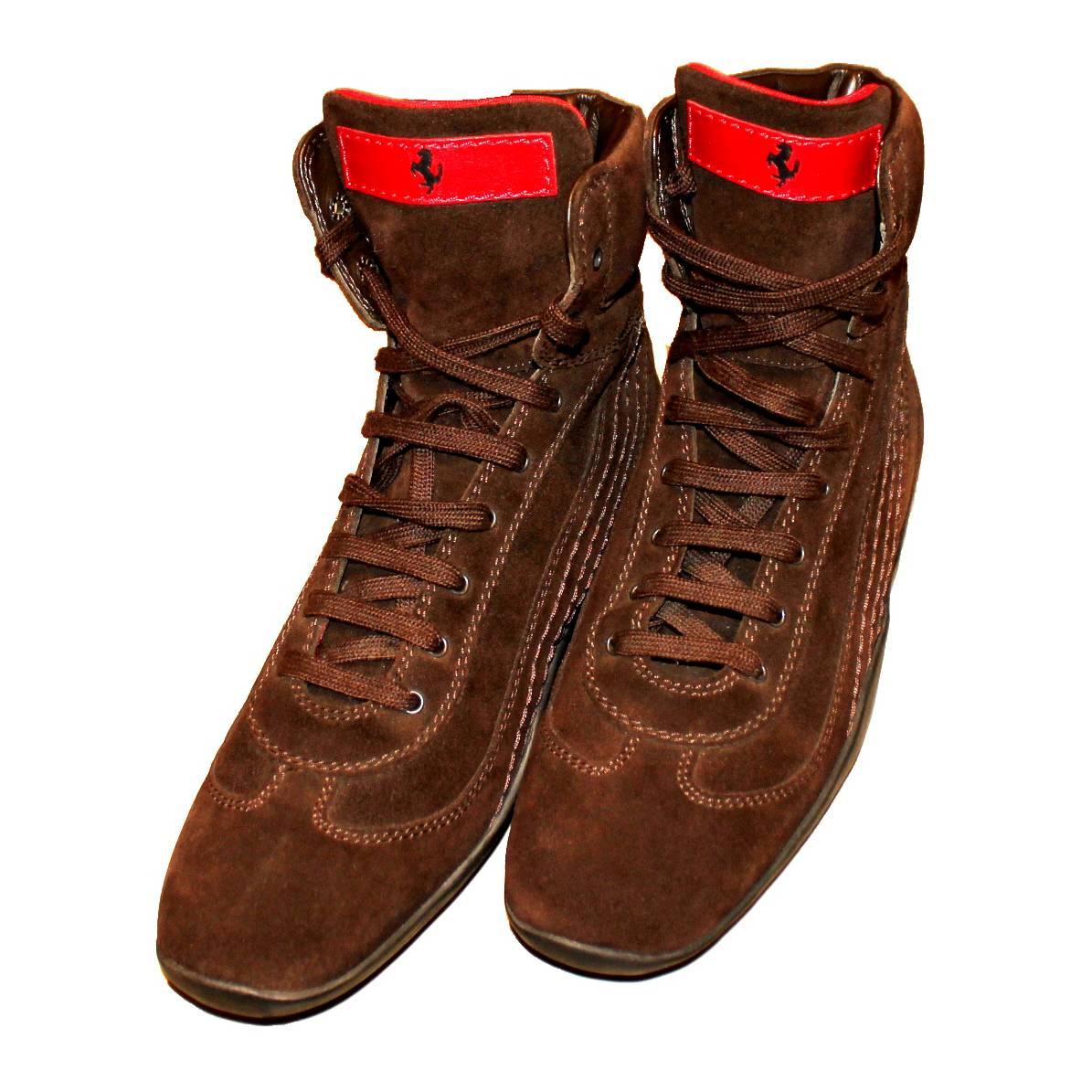 TOD'S for Ferrari Brown Suede Driving Boots / Sneakers