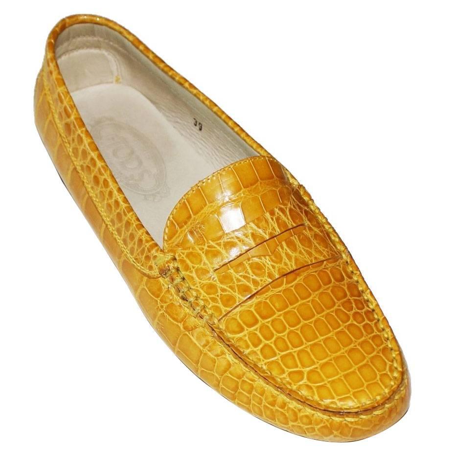 Exotic TOD'S Gommino Moccasins Loafers  Alligator Crocodile Skin