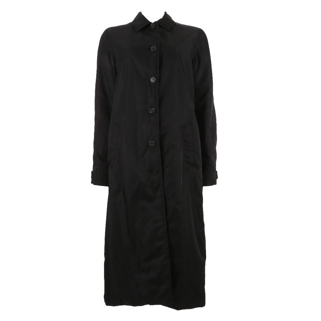 Prada Black Long Rain Coat  For Sale