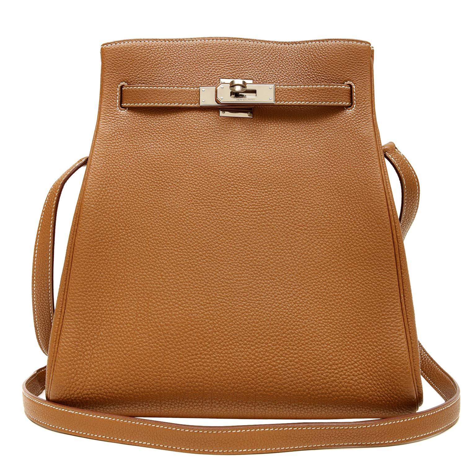 Hermès Gold Togo Leather Kelly Sport Bag- PHW