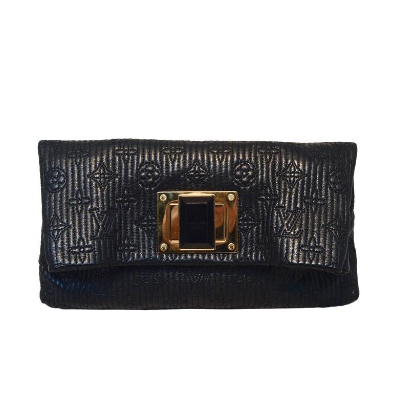 Louis Vuitton Black Leather Altair Clutch at 1stdibs