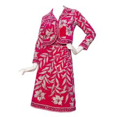 Vintage 1960s Emilio Pucci Cotton Velvet Skirt Suit